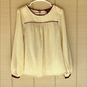 H&M French inspired polka dot blouse top